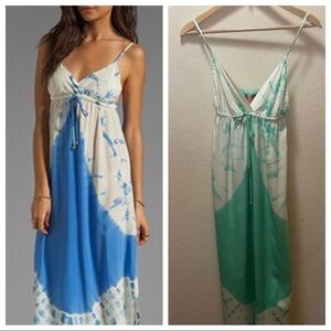 Gypsy 05 Sarah V Bottom Silk Cami Maxi Dress-Water Rush Turquoise Green …
